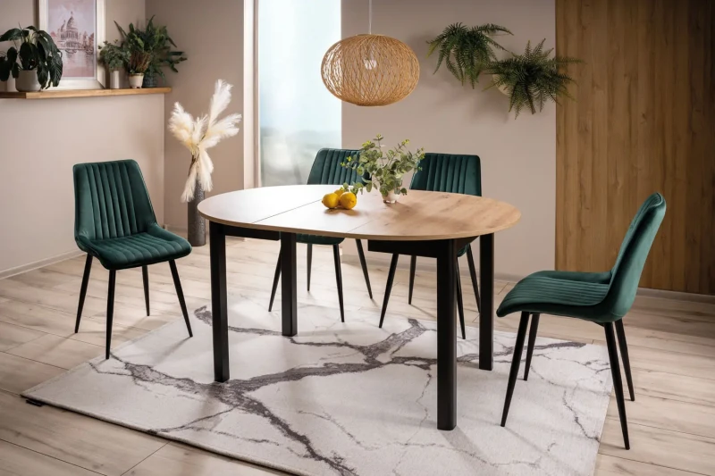 Stół rozkładany Dante 102-144 cm dąb artisan/czarny