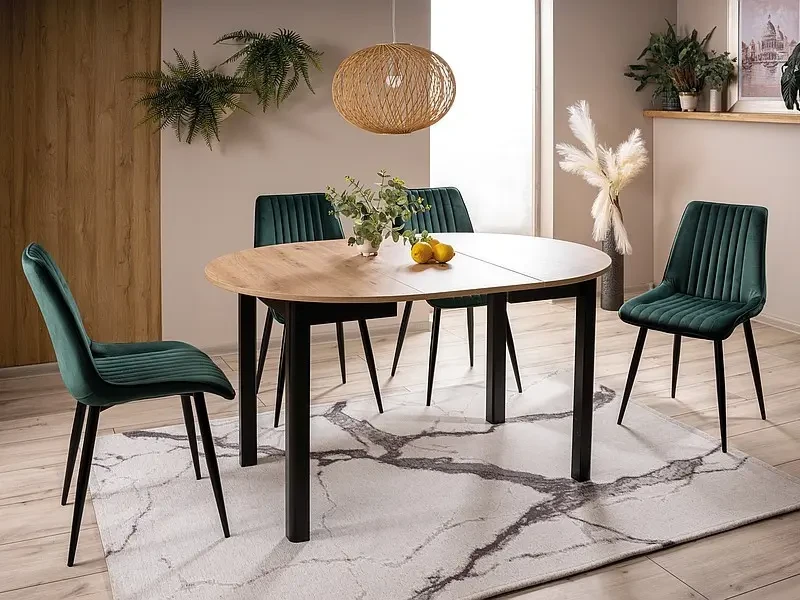 Stół rozkładany Dante 102-144 cm dąb artisan/czarny