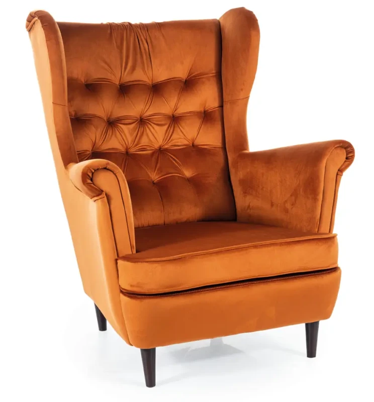Fotel tapicerowany Harry Velvet cynamon Bluvel 4215