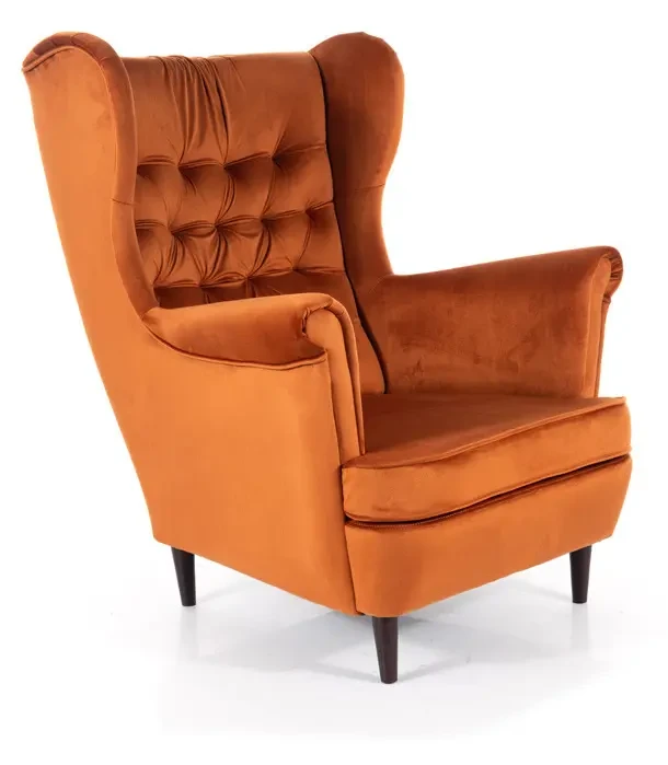 Fotel tapicerowany Harry Velvet cynamon Bluvel 4215