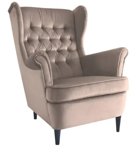 Fotel tapicerowany Harry Velvet beżowy Bluvel 28