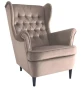 Fotel tapicerowany Harry Velvet beżowy Bluvel 28