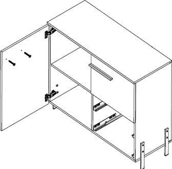 Komoda Justine 2D2S biały/biały MDF połysk