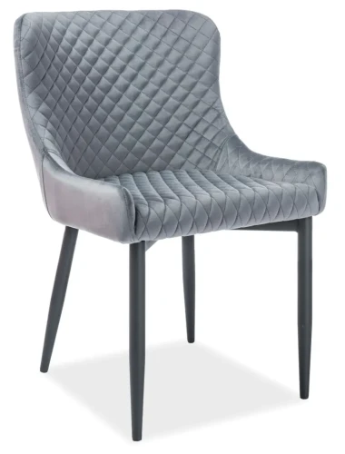 Krzesło tapicerowane Colin B Velvet Bluvel 14 szary