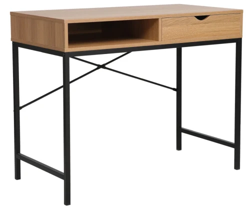Biurko z szufladą B-027 dąb/czarny