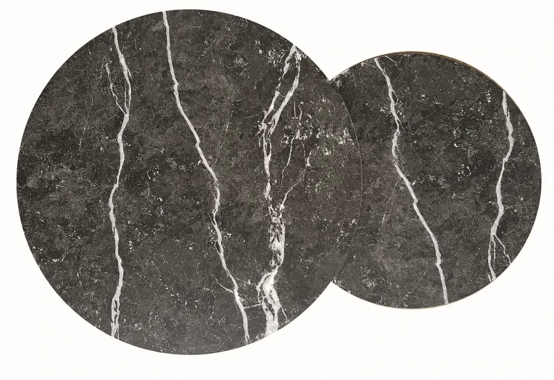 Zestaw stolików Dion czarny efekt marmuru/złoty