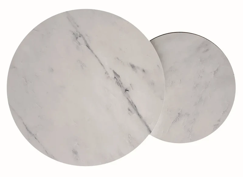 Zestaw stolików Dion biały efekt marmuru/złoty