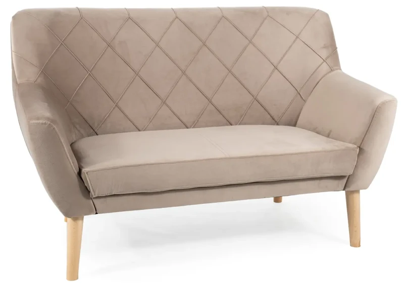 Sofa tapicerowana Kier 2 Velvet ciemny beż Bluvel 40 / nóżki bukowe