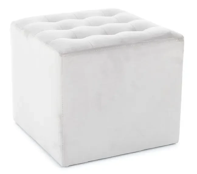 Pufa tapicerowana Lori Velvet jasnoszary Bluvel 03