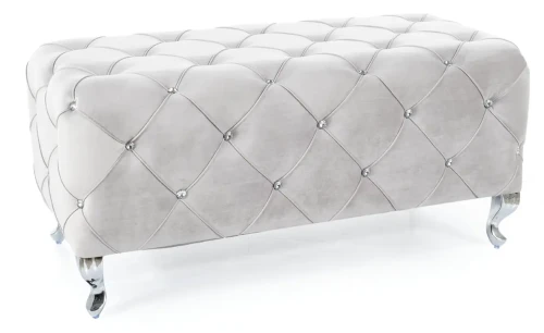 Pufa tapicerowana Hestia Velvet jasnoszary Bluvel 03