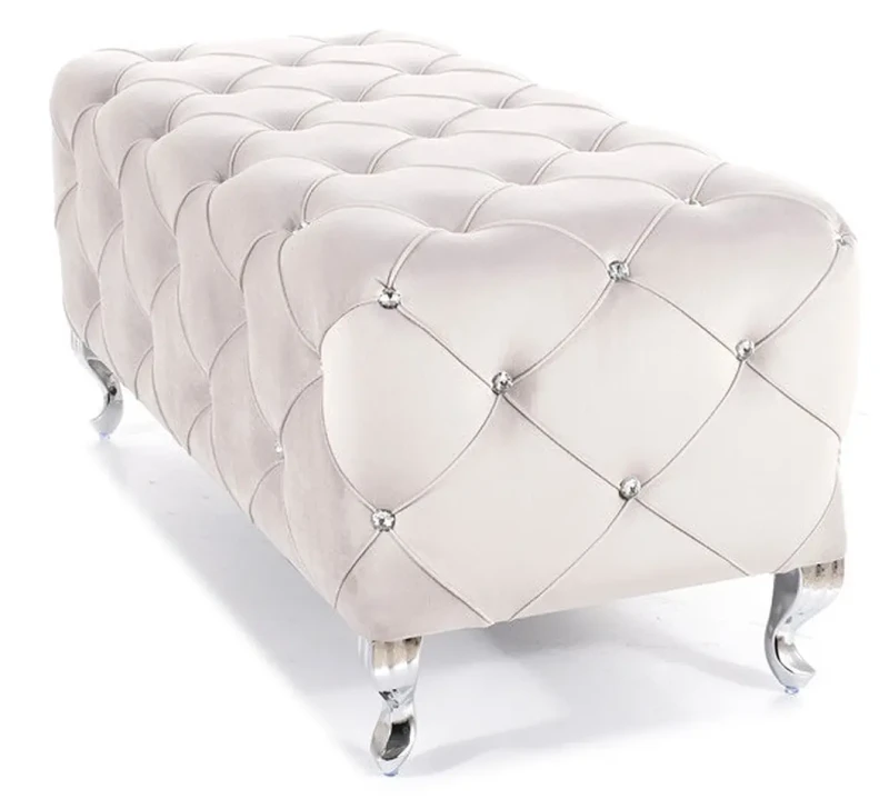 Pufa tapicerowana Hestia Velvet jasnoszary Bluvel 03