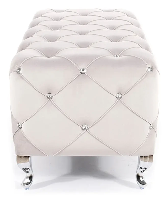 Pufa tapicerowana Hestia Velvet jasnoszary Bluvel 03