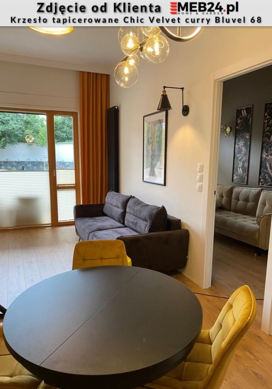 Krzesło tapicerowane Chic Velvet curry Bluvel 68 - zdjęcie od klienta