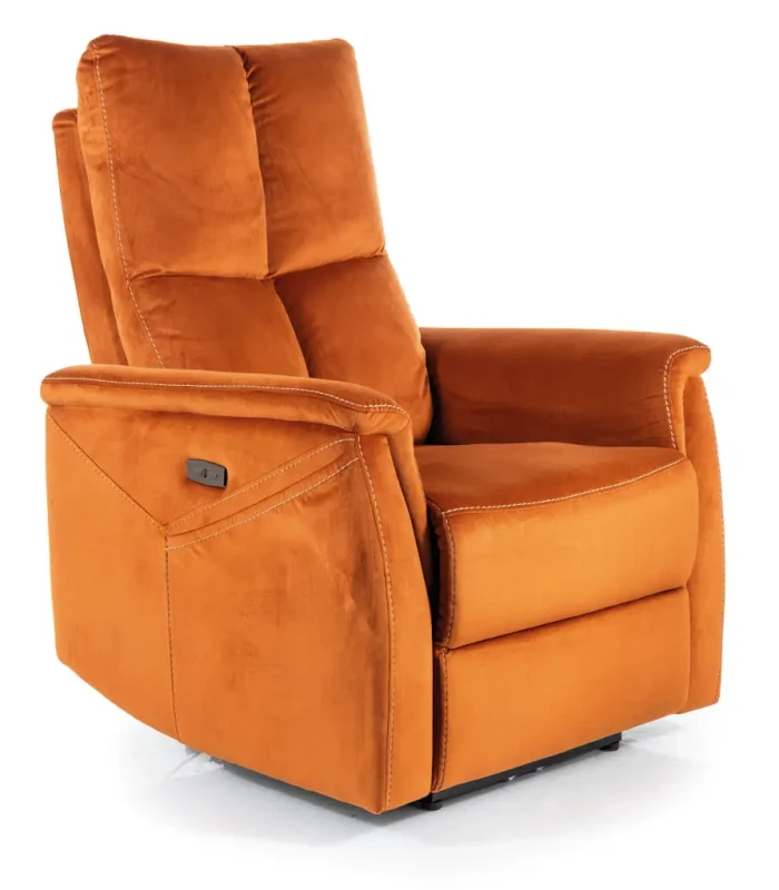 Fotel rozkładany z funkcją masażu Neptun Velvet M cynamonowy