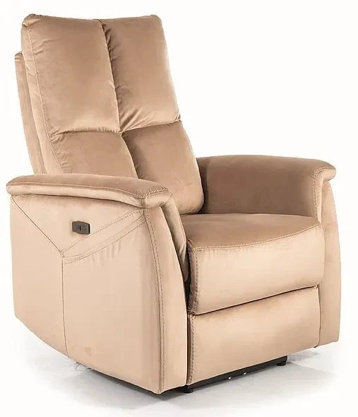 Fotel rozkładany z funkcją masażu Neptun Velvet M beżowy