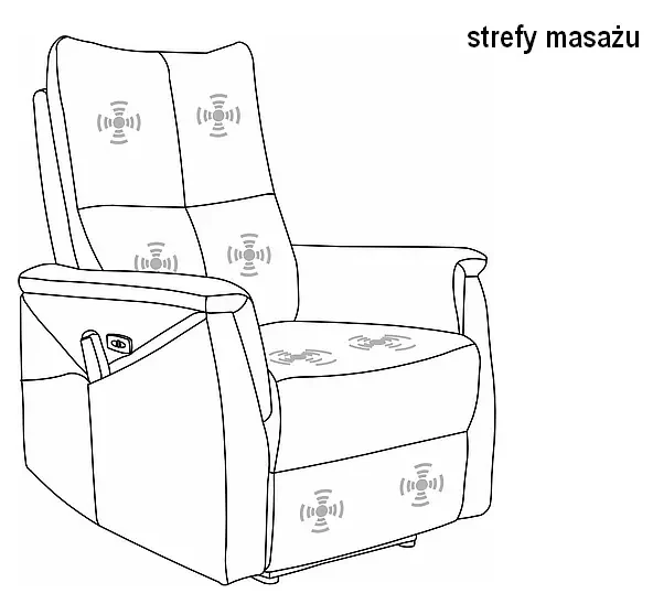 Fotel rozkładany z funkcją masażu Neptun Velvet M