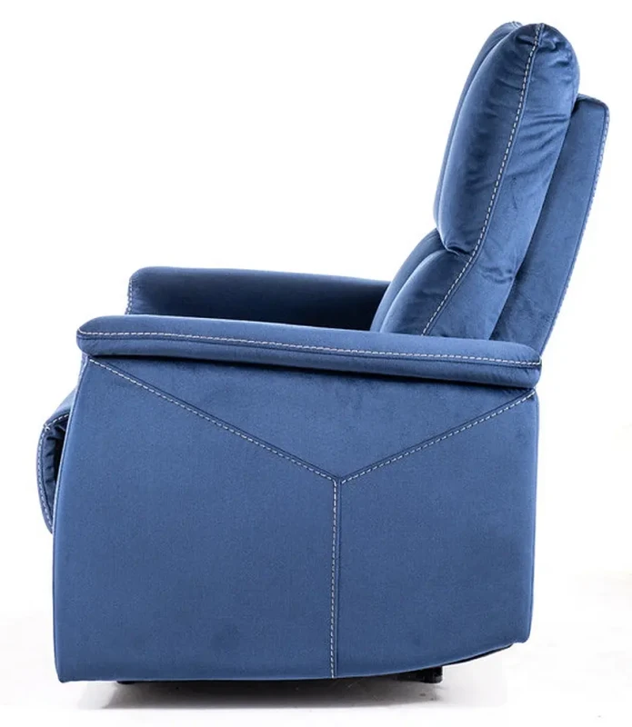 Fotel rozkładany z funkcją masażu Neptun Velvet M granatowy