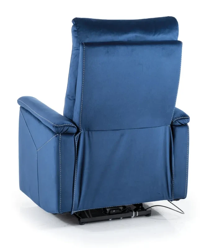 Fotel rozkładany z funkcją masażu Neptun Velvet M granatowy