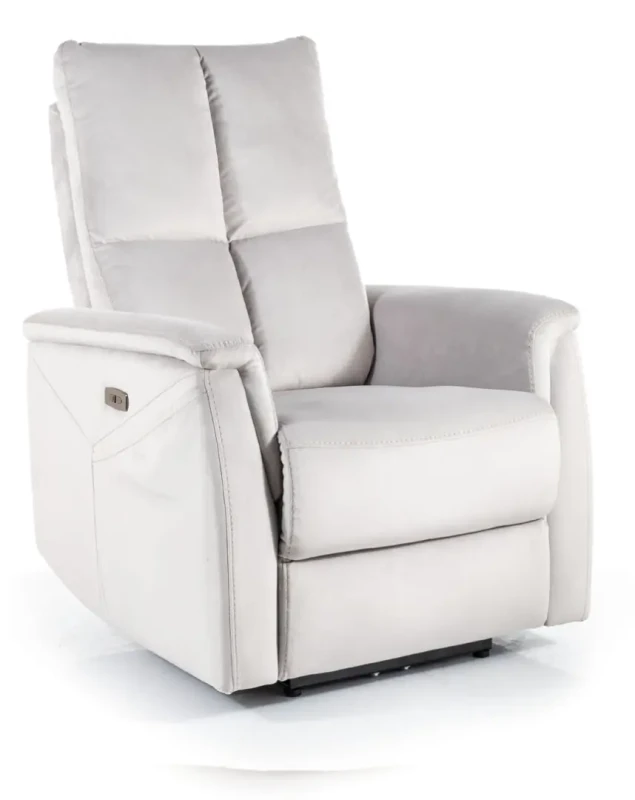 Fotel rozkładany z funkcją masażu Neptun Velvet M jasnoszary