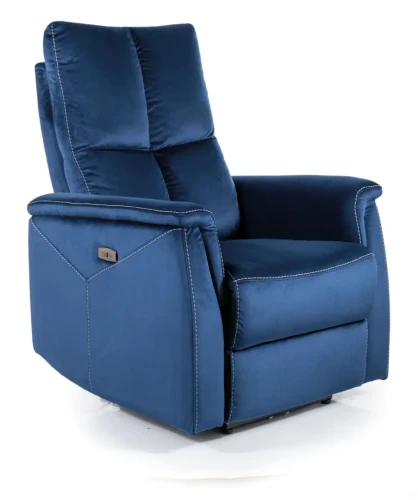 Fotel rozkładany Neptun Velvet granatowy Bluvel 86