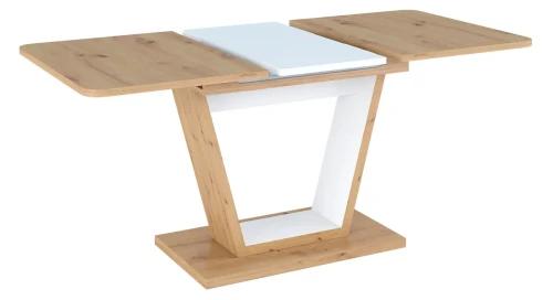 Stół rozkładany Nigel 120-160 cm dąb artisan/biały mat
