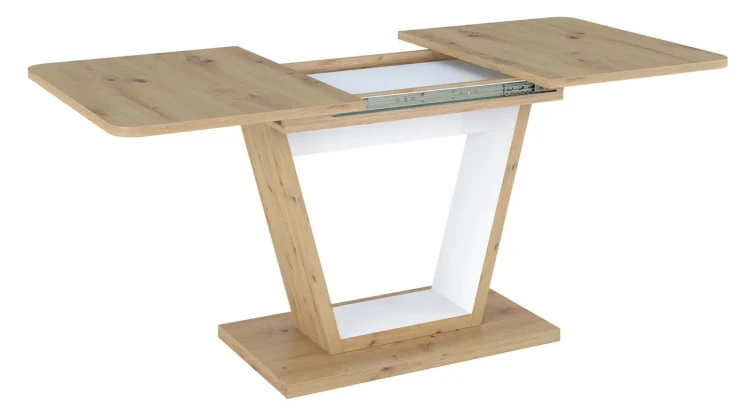 Stół rozkładany Nigel 120-160 cm dąb artisan/biały mat