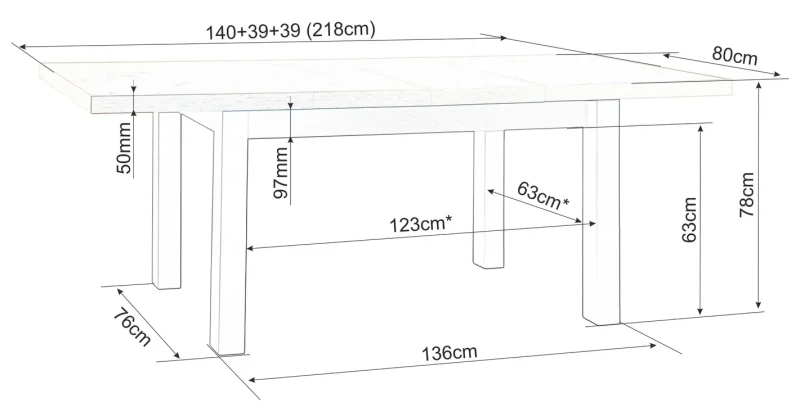 Stół rozkładany Presto 140-218 cm dąb artisan