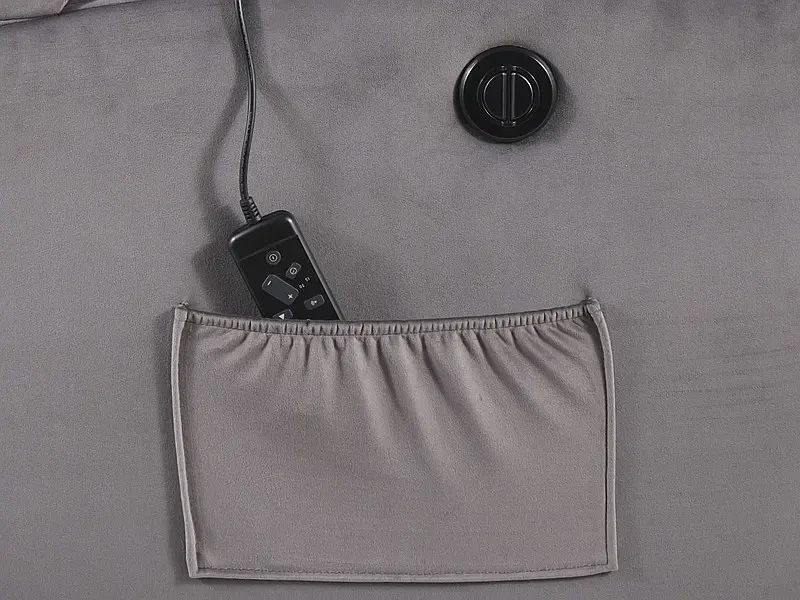 Fotel rozkładany z funkcją masażu Pegaz M Velvet szary