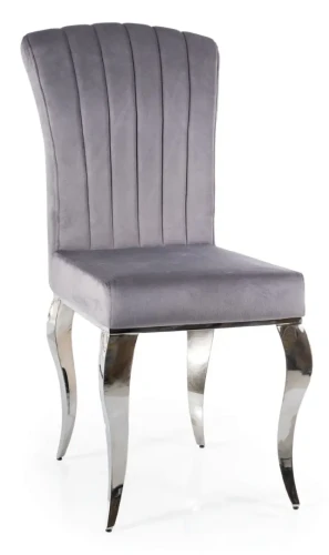Krzesło tapicerowane Prince Velvet szary .195