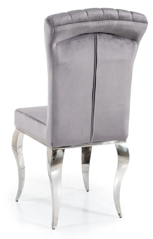 Krzesło tapicerowane Prince Velvet szary .195