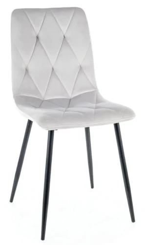 Krzesło tapicerowane Tom Velvet jasnoszary Bluvel 03
