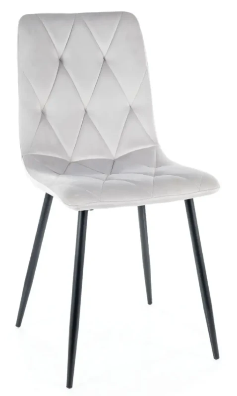 Krzesło tapicerowane Tom Velvet jasnoszary Bluvel 03