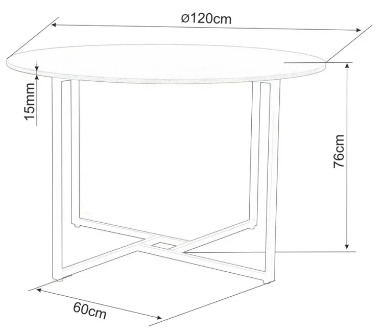 Stół Alto 120 cm dąb/czarny
