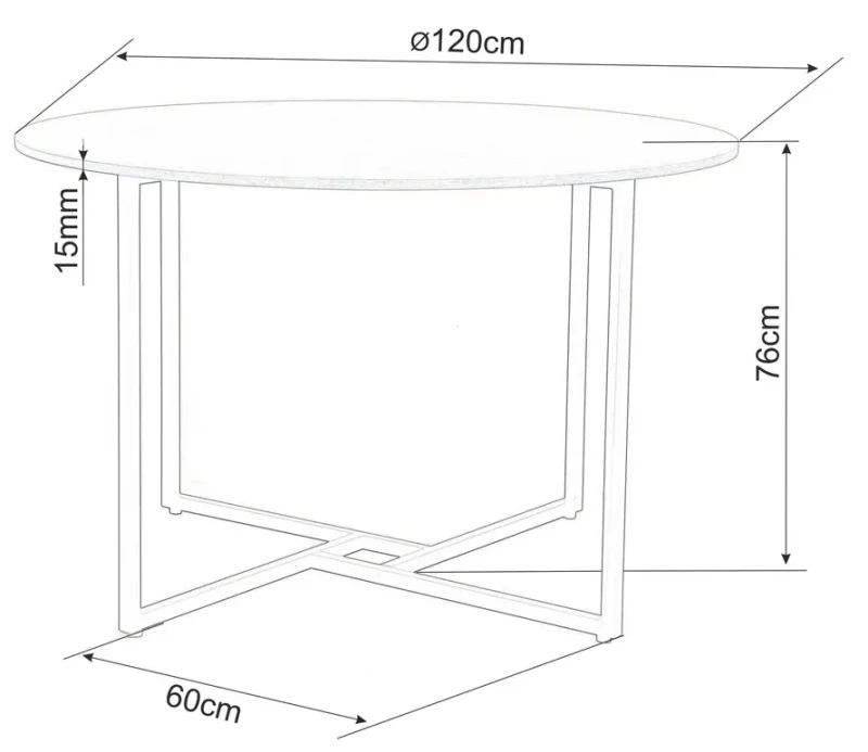 Stół Alto 120 cm dąb/czarny