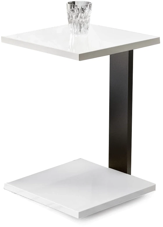 Stolik pomocniczy Saturn biały połysk