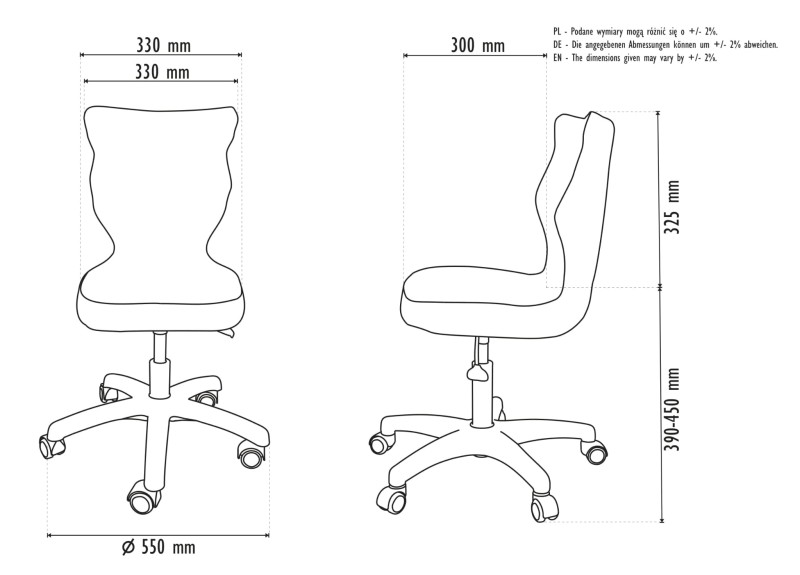 Krzesło dziecięce Petit wzrost 119 -142 cm Storia podstawa szara