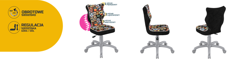 Krzesło dziecięce Petit wzrost 133 -159 cm Storia podstawa szara