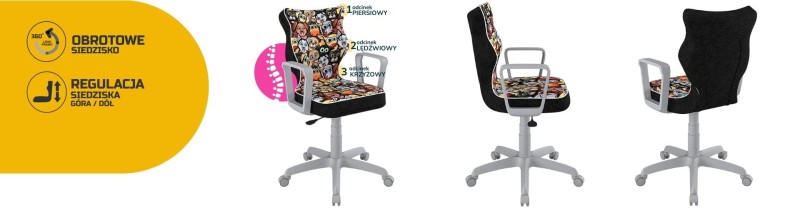 Krzesło młodzieżowe Norm wzrost 146-176 Storia podstawa szara