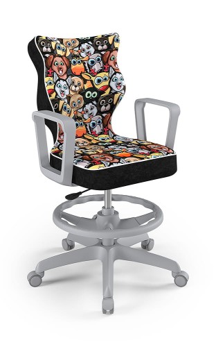 Krzesło młodzieżowe Norm z podnóżkiem wzrost 146-176 Storia podstawa szara