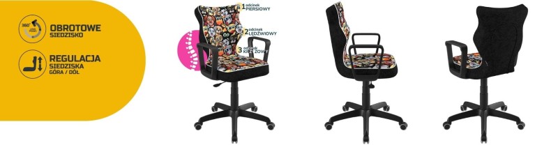 Krzesło młodzieżowe Norm wzrost 159-188 Storia podstawa czarna