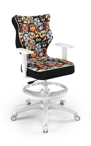 Krzesło młodzieżowe Duo z podnóżkiem wzrost 146 -176 cm Storia podstawa biała