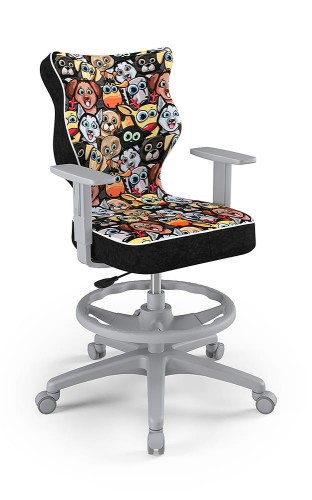 Krzesło młodzieżowe Duo z podnóżkiem wzrost 159-188 Storia podstawa szara