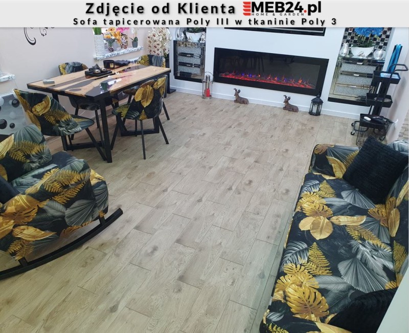 Sofa tapicerowana Poly III w stylu skandynawskim - zdjęcie od klienta