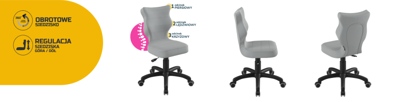 Krzesło dziecięce Petit wzrost 119-142 cm tkanina velvet podstawa czarna