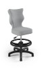 Krzesło dziecięce Petit z podnóżkiem wzrost 119-142 cm tkanina velvet podstawa czarna VT03