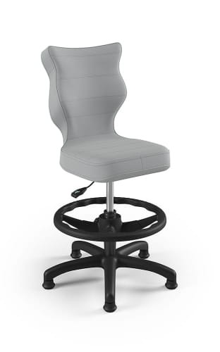 Krzesło dziecięce Petit z podnóżkiem wzrost 119-142 cm tkanina velvet podstawa czarna VT03