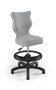 Krzesło dziecięce Petit z podnóżkiem wzrost 119-142 cm tkanina velvet podstawa czarna VT03