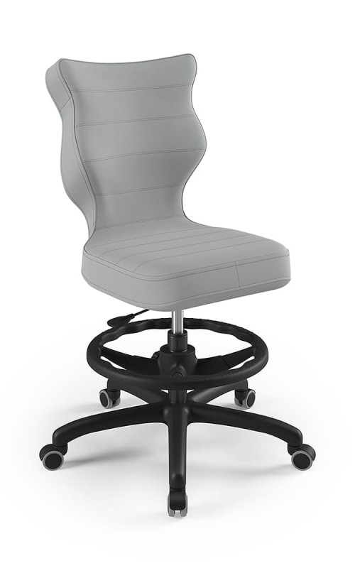 Krzesło dziecięce Petit z podnóżkiem wzrost 146 -176,5 cm velvet podstawa czarna VT03