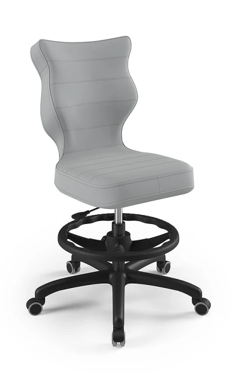 Krzesło dziecięce Petit z podnóżkiem wzrost 159 -188 cm velvet podstawa czarna VT03