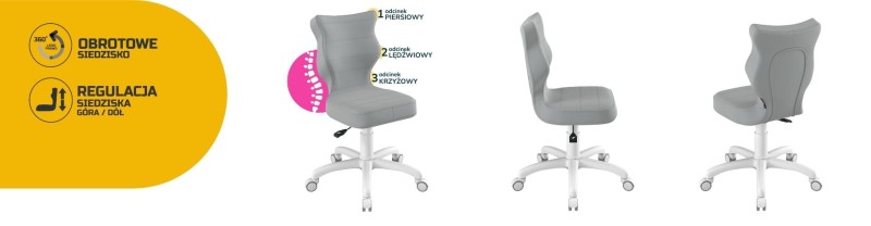Krzesło dziecięce Petit wzrost 119-142 cm tkanina velvet podstawa biała